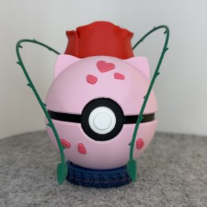 #0001 | Bulbasaur - Rose Inspired Monster Ball | 3D Printed Collectible